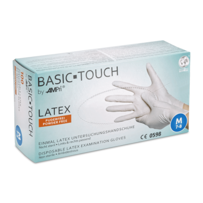 Ampri Basic Touch Latexhandschuhe, puderfrei, 100 Stück | M