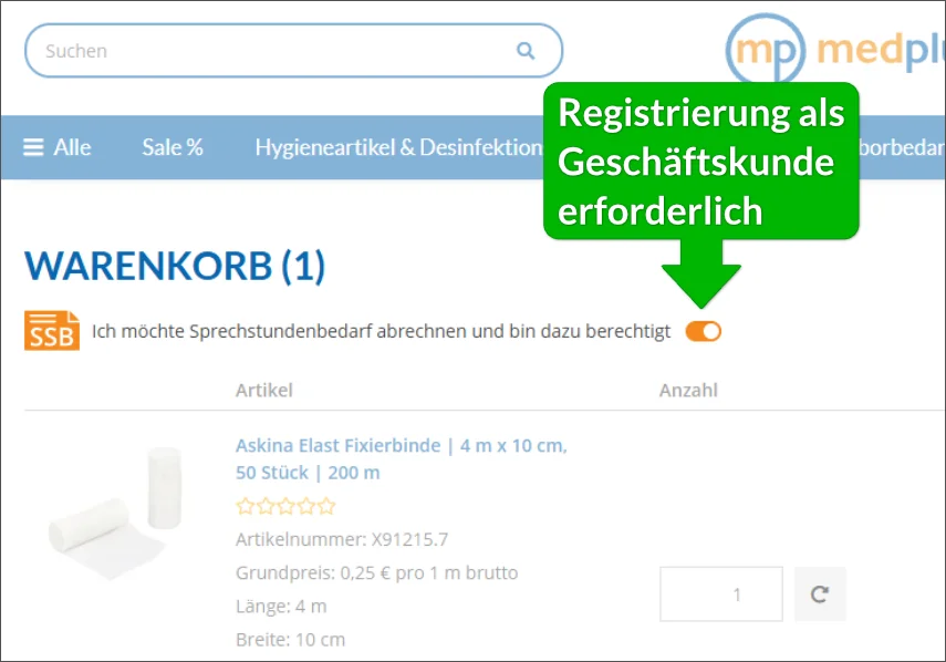 Beispiel SSB Warenkorb